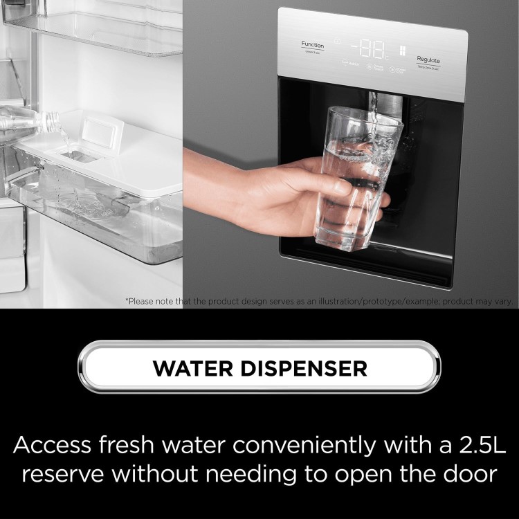 Refurbished TCL RC605SXD0UK Freestanding 605 Litre Frost Free American Fridge Freezer Stainless Steel