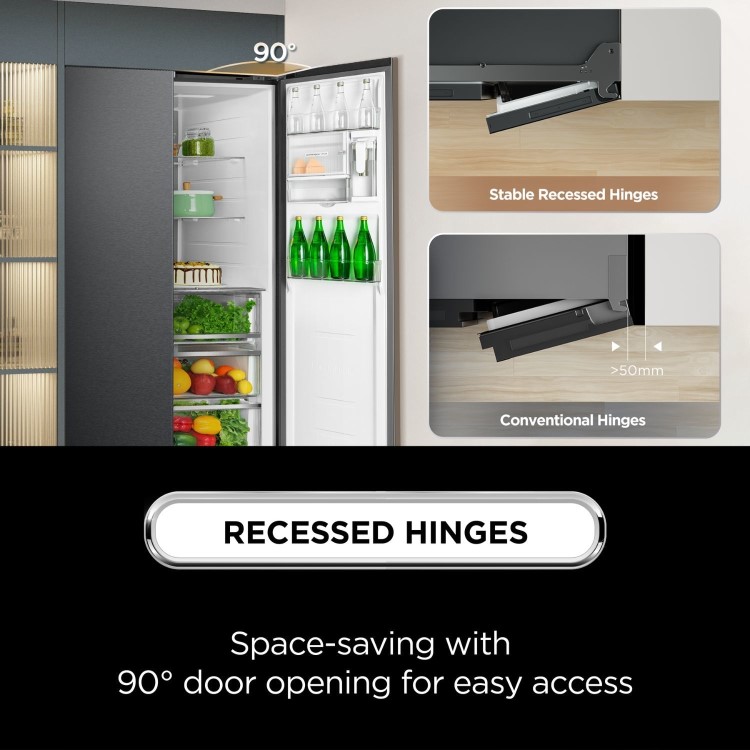 Refurbished TCL RC605SXD0UK Freestanding 605 Litre Frost Free American Fridge Freezer Stainless Steel