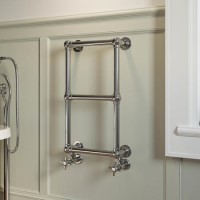 GRADE A2 - Chrome Vertical Traditional Towel Radiator 700 x 400mm - Regent