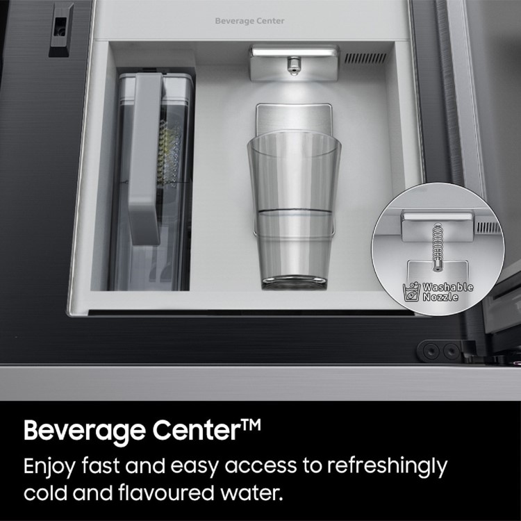 Samsung Bespoke 647 Litre Four Door American Fridge Freezer with Beverage Centre - Black