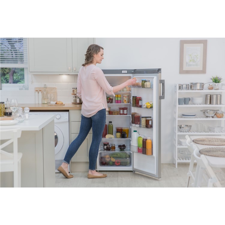 Russell Hobbs RH55LF142SS Freestanding 142cm Tall Larder Fridge - Stainless Steel