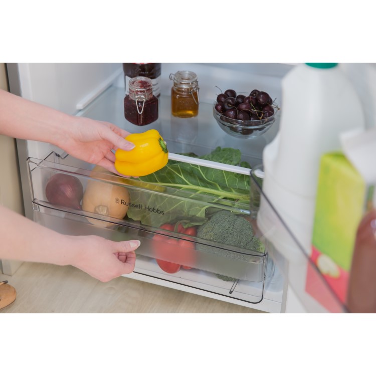 Russell Hobbs RH55LF142SS Freestanding 142cm Tall Larder Fridge - Stainless Steel