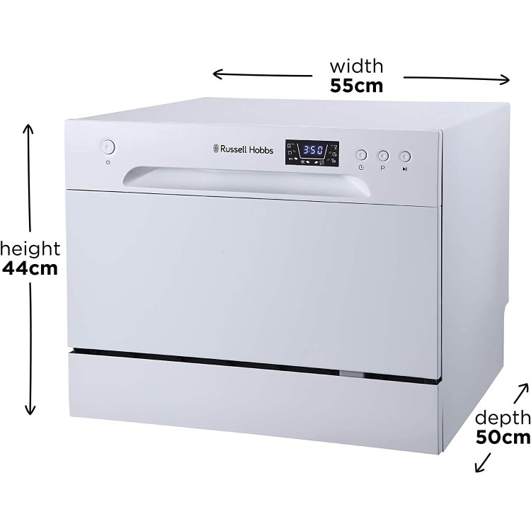 Refurbished Russell Hobbs RHTTDW6W Freestanding 6 Place Table Top Dishwasher
