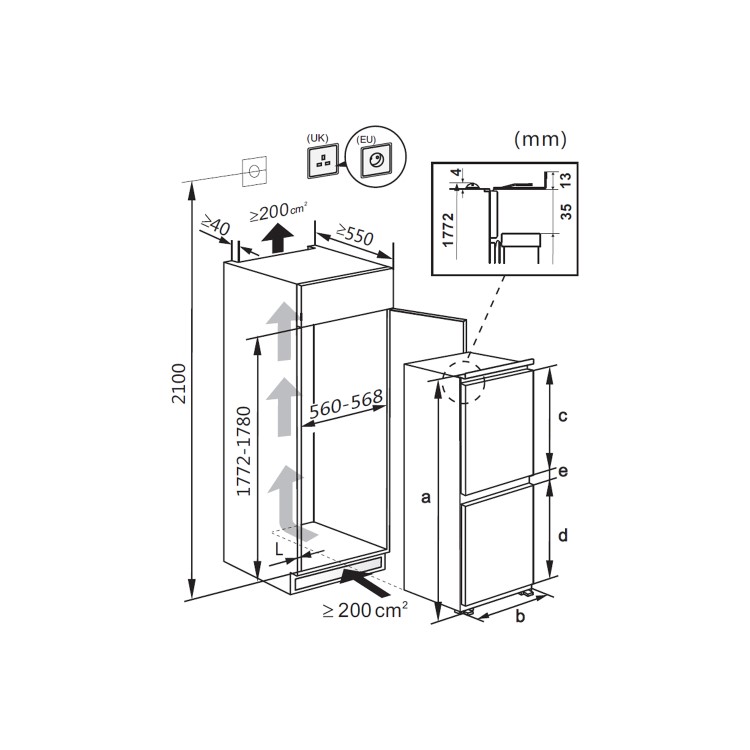 Hisense 240 Litre 70/30 Integrated Fridge Freezer