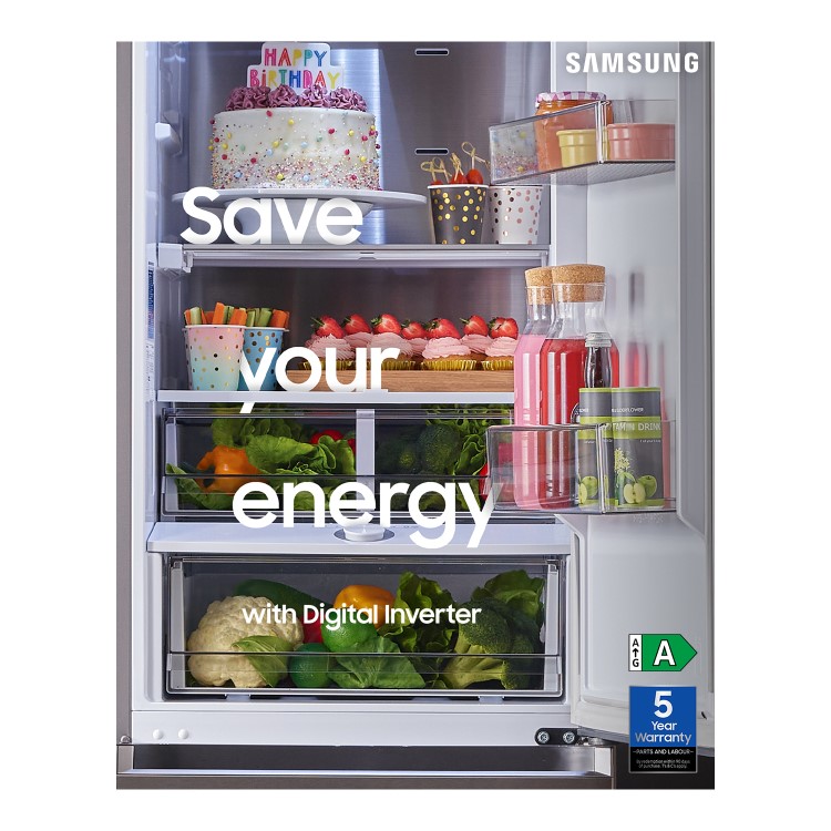 Samsung 387 Litre 70/30 Freestanding Fridge Freezer with SpaceMax - Stainless Steel