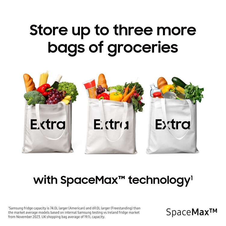 Refurbished Samsung RS65DG54M3B1EU Freestanding 635 Litre Frost Free American Fridge Freezer with SpaceMax Black