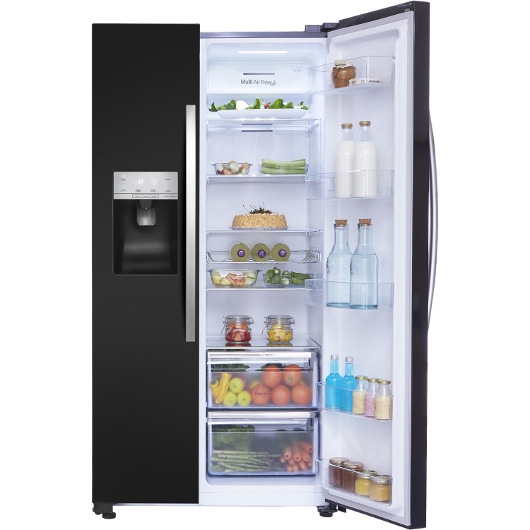 Hisense 535 Litre American Fridge Freezer - Black