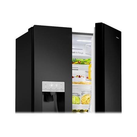 Refurbished Hisense RS694N4TB1 Freestanding 535 Litre 70/30 Frost Free American Fridge Freezer Black