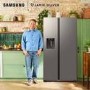 Refurbished Samsung Series 6 640 Litre Side-By-Side American Fridge Freezer - Silver