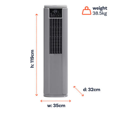 GRADE A2 - electriQ SupremeCool 16000 BTU Quiet Smart Portable Air Conditioner with Heat Pump