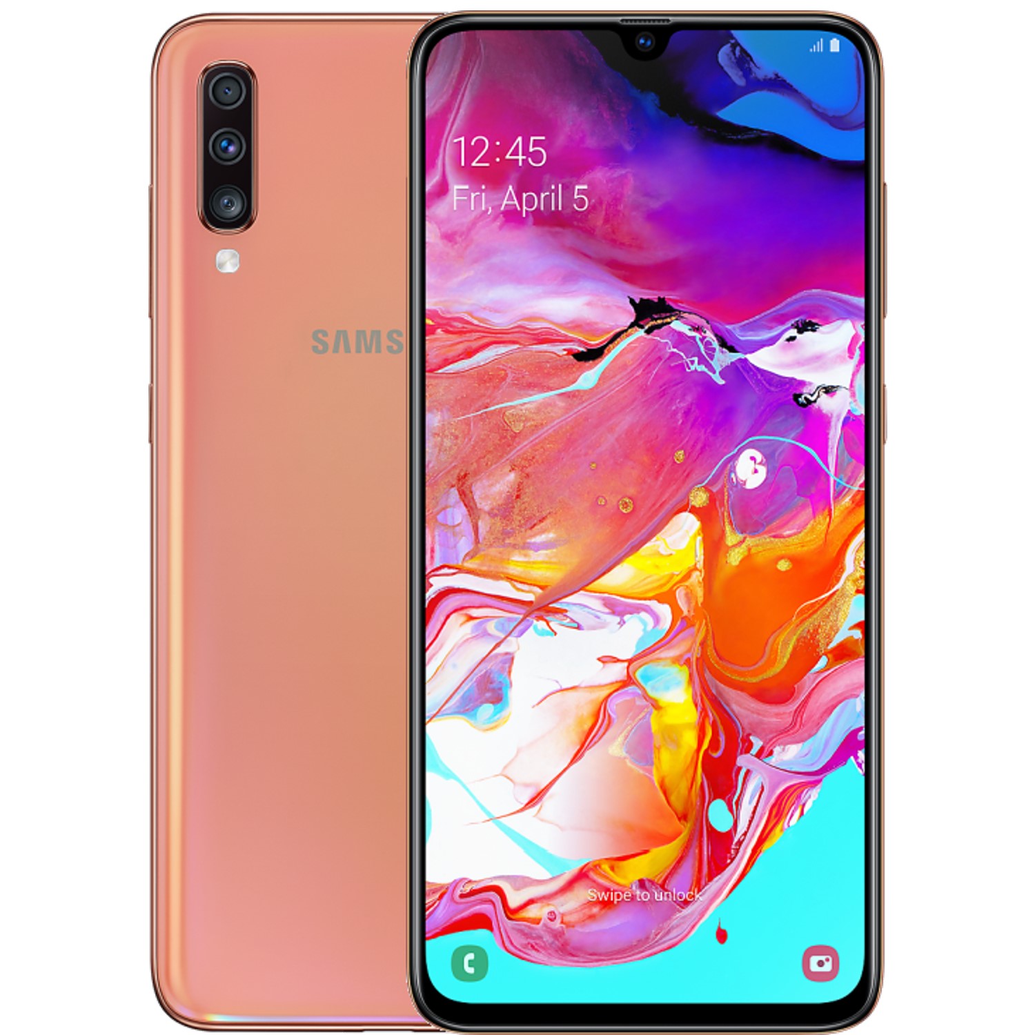 Refurbished Samsung Galaxy A70 Coral 6.7 128GB 4G Dual SIM Unlocked & SIM Free Smartphone