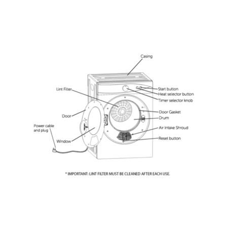 bush td3cnbw 3kg vented tumble dryer white