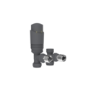 Refurbished - Elego Anthracite Gray Modern TRV Angled Thermostatic Radiator Valves With Lockshield