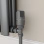 Refurbished - Elego Anthracite Gray Modern TRV Angled Thermostatic Radiator Valves With Lockshield