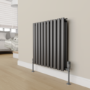 Refurbished - Elego Anthracite Gray Modern TRV Angled Thermostatic Radiator Valves With Lockshield