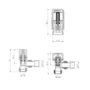 Refurbished - Elego Anthracite Gray Modern TRV Angled Thermostatic Radiator Valves With Lockshield