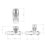Refurbished - Elego Anthracite Gray Modern TRV Straight Thermostatic Radiator Valves With Lockshield