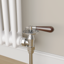 A2/TRVT-AG-11CH Refurbished - Maesta Chrome Traditional Manual Angled Radiator Valves With Lockshield