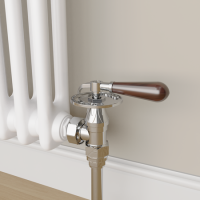 Refurbished - Maesta Chrome Traditional Manual Angled Radiator Valves With Lockshield