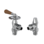 Refurbished - Maesta Chrome Traditional Manual Angled Radiator Valves With Lockshield