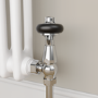 Refurbished - Maesta Chrome Traditional TRV Angled Thermostatic Radiator Valves With Lockshield