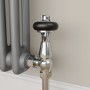 Refurbished - Maesta Chrome Traditional TRV Angled Thermostatic Radiator Valves With Lockshield