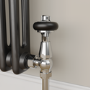 Refurbished - Maesta Chrome Traditional TRV Angled Thermostatic Radiator Valves With Lockshield