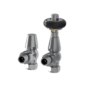 Refurbished - Maesta Chrome Traditional TRV Angled Thermostatic Radiator Valves With Lockshield
