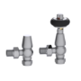 Refurbished - Maesta Chrome Traditional TRV Angled Thermostatic Radiator Valves With Lockshield