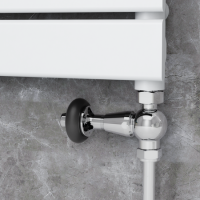 Refurbished - Maesta Chrome Traditional TRV Straight Thermostatic Radiator Valves With Lockshield