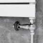 Refurbished - Maesta Chrome Traditional TRV Straight Thermostatic Radiator Valves With Lockshield