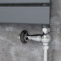 Refurbished - Maesta Chrome Traditional TRV Straight Thermostatic Radiator Valves With Lockshield