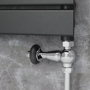Refurbished - Maesta Chrome Traditional TRV Straight Thermostatic Radiator Valves With Lockshield