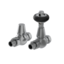 Refurbished - Maesta Chrome Traditional TRV Straight Thermostatic Radiator Valves With Lockshield