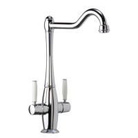 Refurbished CDA TT50CH Dual Level Traditional Monobloc Tap White Handles