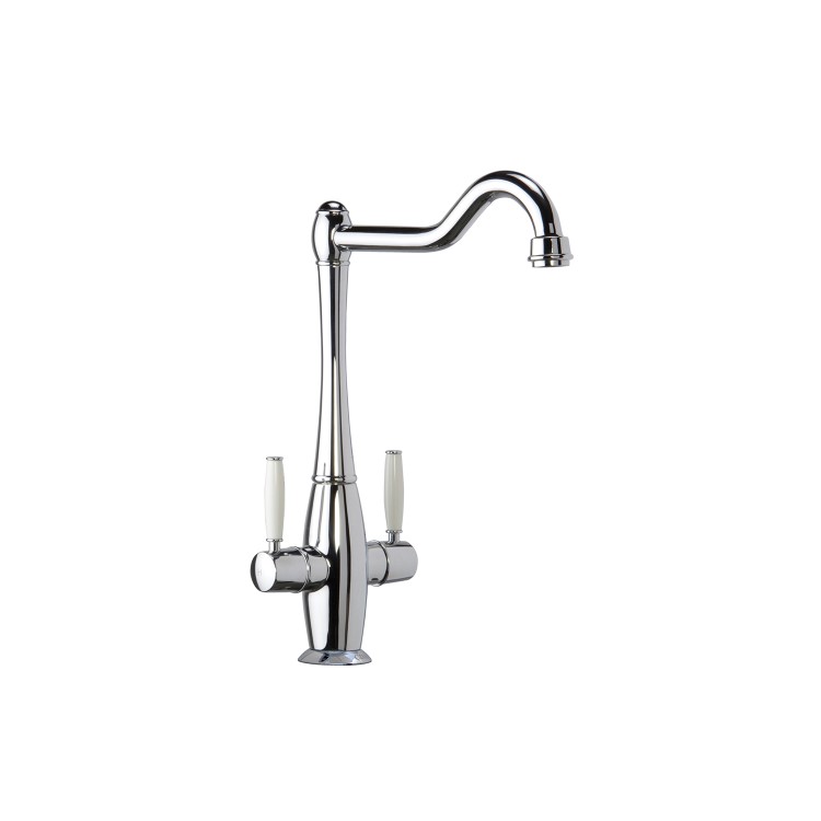 Refurbished CDA TT50CH Dual Level Traditional Monobloc Tap White Handles