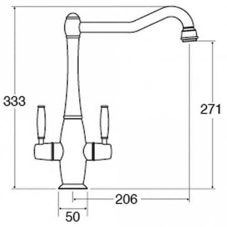 Refurbished CDA TT50CH Dual Level Traditional Monobloc Tap White Handles