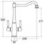 Refurbished CDA TT50CH Dual Level Traditional Monobloc Tap White Handles