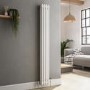 GRADE A2 - Reggio White Vertical Double Column Traditional Radiator 1500x200mm 1486 BTU - Cast Iron Style
