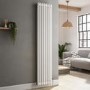 GRADE A2 - Reggio White Vertical Double Column Traditional Radiator 1800x380mm 3519 BTU - Cast Iron Style