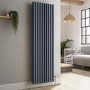 GRADE A2 - Reggio Anthracite Vertical Triple Column Traditional Radiator 1500x470mm 4688 BTU - Cast Iron Style