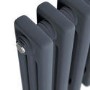 GRADE A2 - Reggio Anthracite Vertical Triple Column Traditional Radiator 1500x470mm 4688 BTU - Cast Iron Style