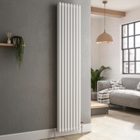 GRADE A2 - Reggio White Vertical Triple Column Traditional Radiator 1800x380mm 4436 BTU - Cast Iron Style