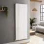 GRADE A2 - Sorrento White Vertical Oval Designer Radiator 1600x590mm Double Panel 5585 BTU