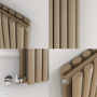 GRADE A2 - Sorrento Beige grey Vertical Oval Designer Radiator 1800x590mm Double Panel 6229 BTU