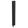 Refurbished Midnight Black Electric Vertical Designer Radiator 1.2kW with Wifi Thermostat - Double Panel H1600xW236mm - IPX4 Bathroom Safe