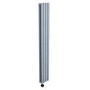 Refurbished Light Grey Electric Vertical Designer Radiator 1.2kW with Wifi Thermostat - Double Panel H1600xW236mm - IPX4 Bathroom Safe