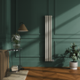 Refurbished Linen Vertical Smart Electric Radiator with Wi-Fi Thermostat - 1.2KW - H1600xW236 - Bathroom Safe