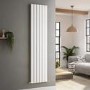 GRADE A2 - Riace White Vertical Flat Designer Radiator 1800x408mm Double Panel 4168 BTU