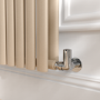GRADE A2 - Sorrento Beige grey Vertical Oval Designer Radiator 1600x472mm Double Panel 4468 BTU